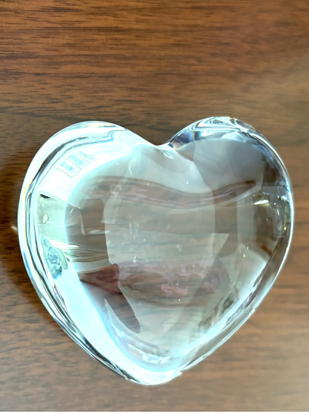 Baccarat Crystal Puffy Paperweight Heart Signed